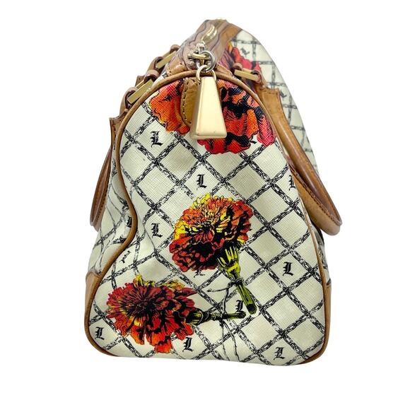 L.A.M.B. by Gwen Stefani Satchel Handbag Marigold Floral Print White Brown - Picture 4 of 16